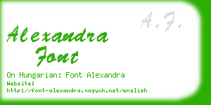 alexandra font business card